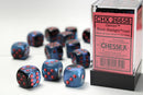12D6 Gemini Black - Starlight w/ Red Dice Block - 16mm