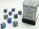 36D6 Gemini Blue - Steel w/ White Dice Block - 12mm