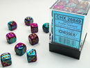 36D6 Gemini Purple - Teal w/ Gold Dice Block - 12mm