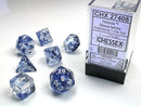 Polyhedral Nebula Dark Blue w/White Dice Sets
