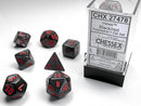 Polyhedral Velvet Black w/ Red Dice Sets