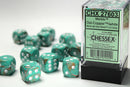 12D6 Marble Oxi-Copper w/ White Dice Block - 16mm