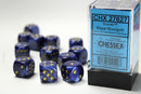 12D6 Scarab Royal Blue w/ Gold Dice Block - 16mm