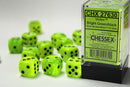 12D6 Vortex Bright Green / Black Dice Block - 16mm