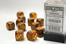12D6 Glitter Gold / Silver Dice Block - 16mm