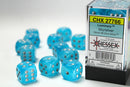 12D6 Luminary Sky / Silver Dice Block - 16mm