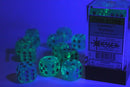12D6 Luminary Sky / Silver Dice Block - 16mm
