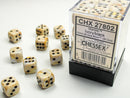 36D6 Marble Ivory w/ Black Dice Block - 12mm