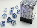 36D6 Nebula Black w/ White Dice Block - 12mm