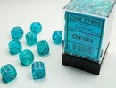 36D6 Cirrus Aqua w/ Silver Dice Block - 12mm