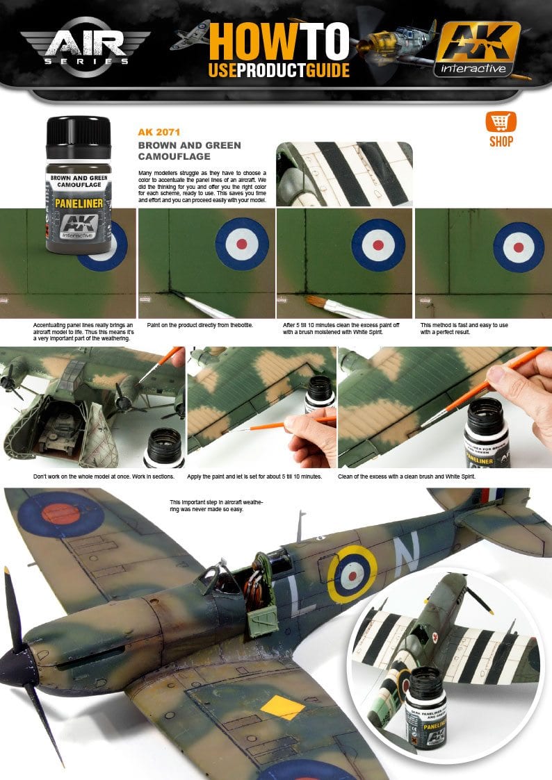 AK Interactive Paneliner For Brown And Green Camouflage 35ml