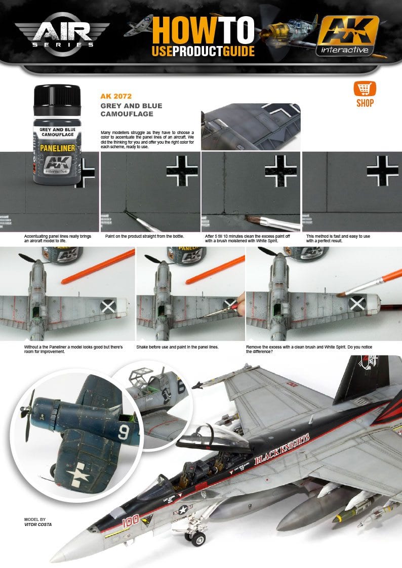 AK Interactive Paneliner For Grey And Blue Camouflage 35ml