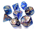 Chessex LAB Dice Polyhedral 7 Die Set - Azurite/Gold
