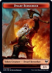 Dwarf Berserker // Demon Berserker Double-sided Token [Kaldheim Tokens]
