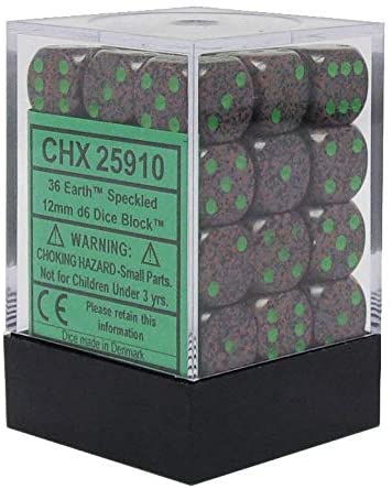 36D6 Speckled Earth Dice Block - 12mm