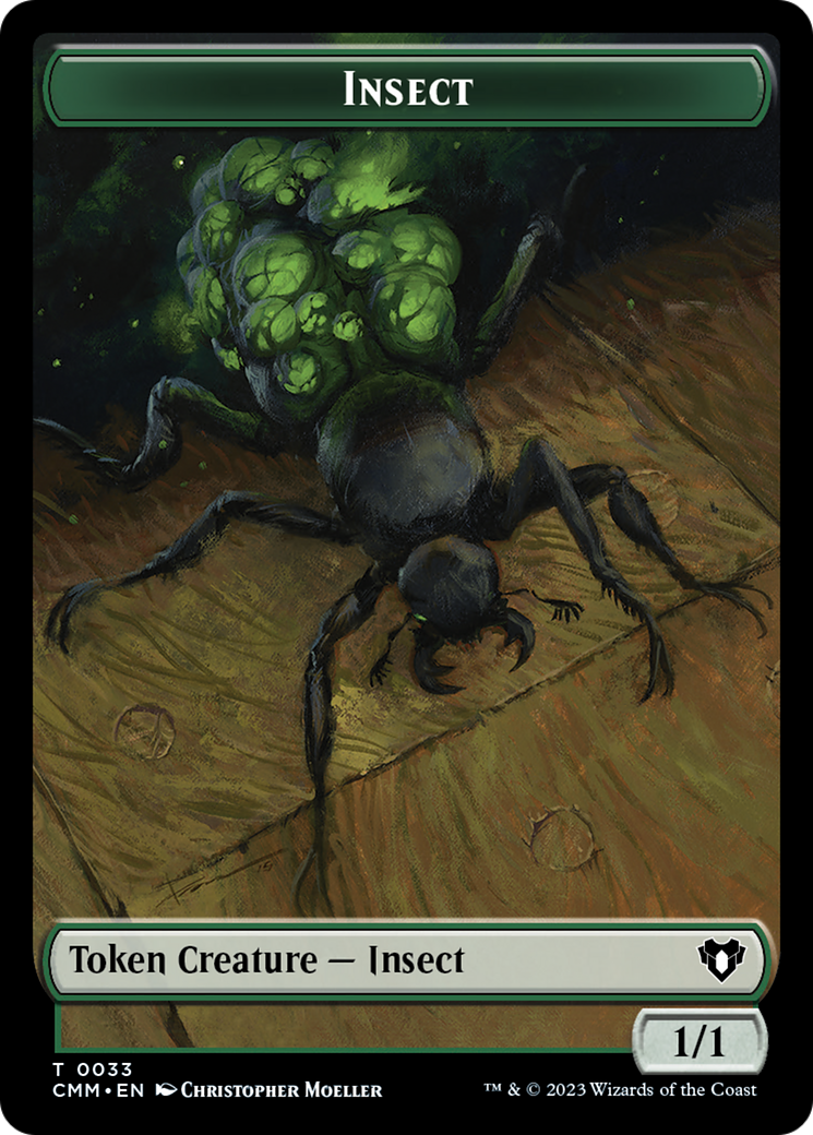 Spirit (0010) // Insect Double-Sided Token [Commander Masters Tokens]