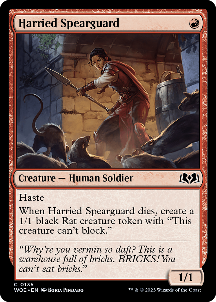 Harried Spearguard [Wilds of Eldraine]
