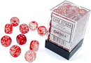 36D6 Nebula Red / Silver Dice Block - 12mm