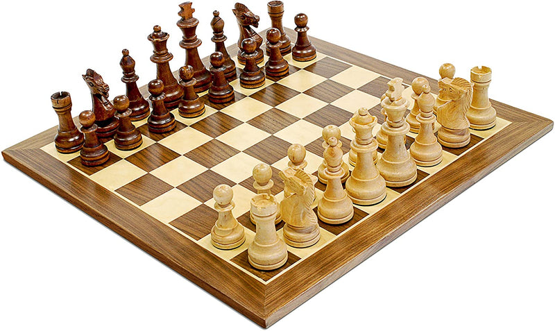 WE Games Traditional Staunton Wood Chess Set - 14.75 inch Board with 3.75 inch King