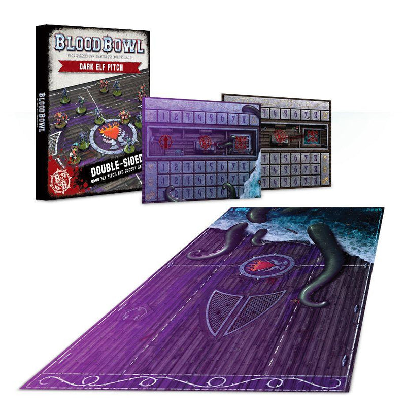 Blood Bowl: Dark Elf Double-Sided Pitch And Dugout Set