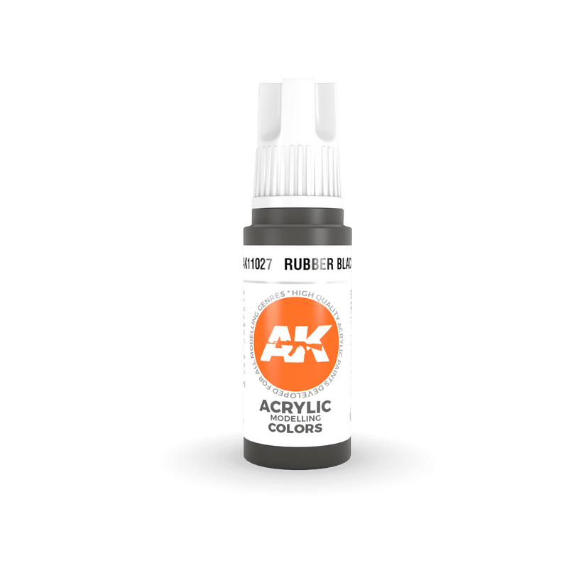 AK Interactive 3rd Gen Acrylic Rubber Black 17ml