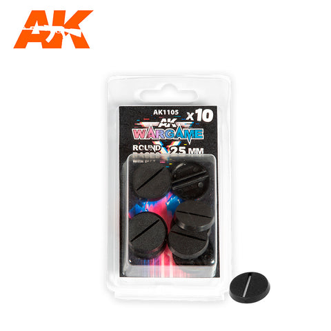 AK Wargame Plastic Bases Round with Lip 25mm