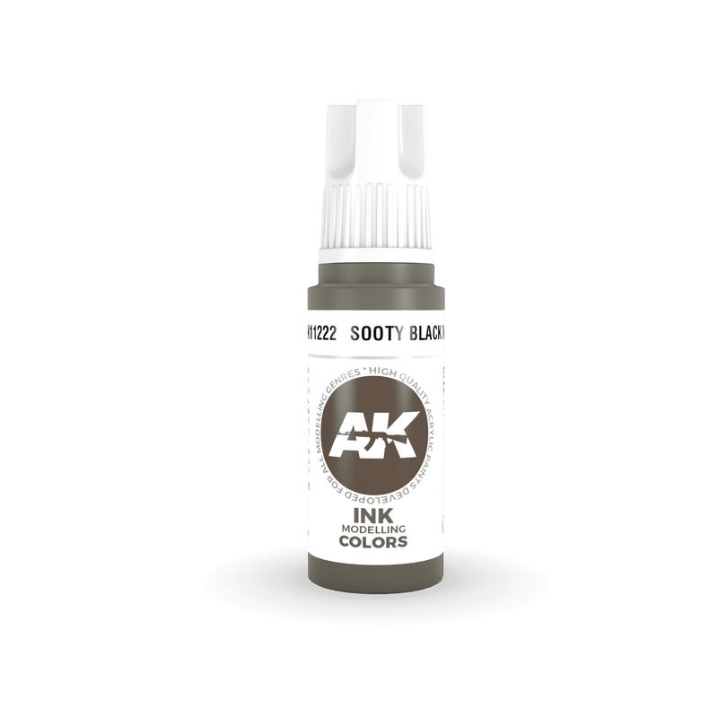 AK Interactive 3rd Gen Acrylic Sooty Black INK 17ml