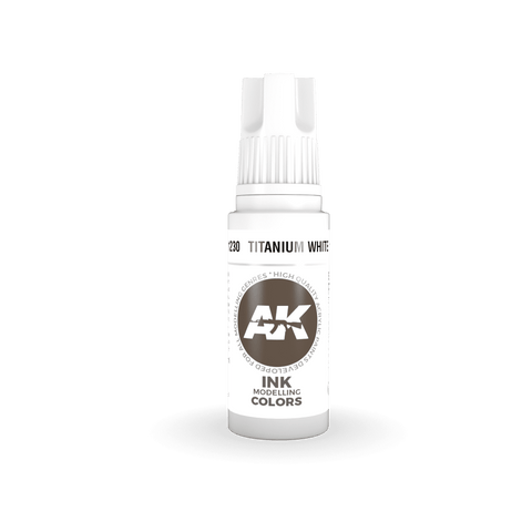 AK Interactive 3rd Gen Acrylic Titanium White INK 17ml