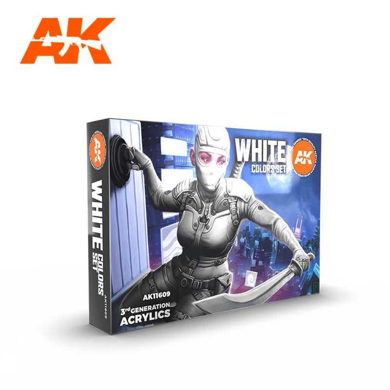 AK Acrylics White Colours Set