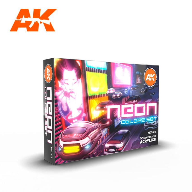 AK Acrylics Neon Colours Set