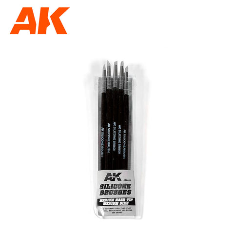 AK Silicone Brushes Medium Hard Tip Medium Size (5 Silicone Pencils)