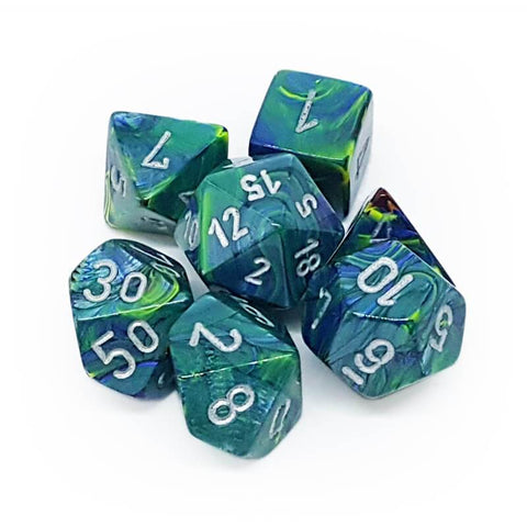 Polyhedral Festive Green w/ Silver Dice Sets