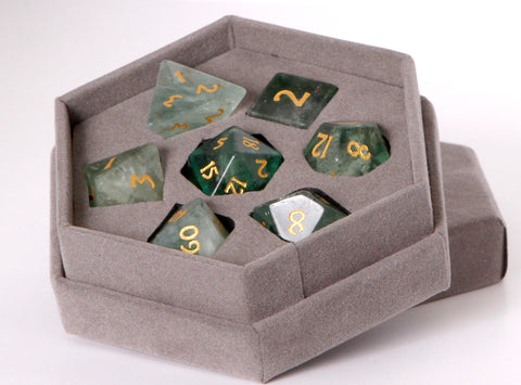 Fluorite Polyhedral Gemstone Dice Set