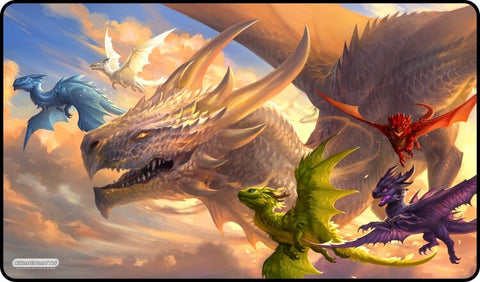 Baby Dragons Flight Lesson Stitched Edge Playmat