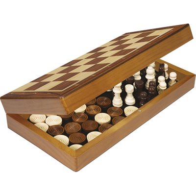 Chess And Checkers With Folding Board