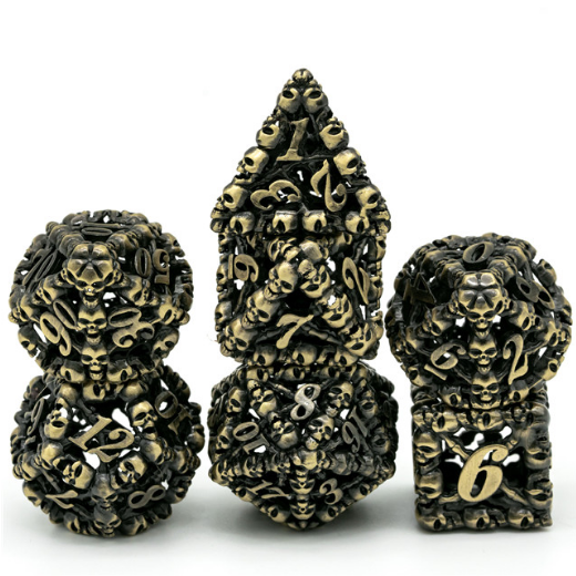 Bronze Hollow Skulls Dice Set