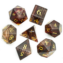 Amber Lutz Glass Polyhedral Gemstone Dice Set