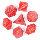 Strawberry Agate Polyhedral Gemstone Dice Set
