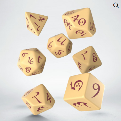 Classic RPG Dice Set Beige & Burgandy