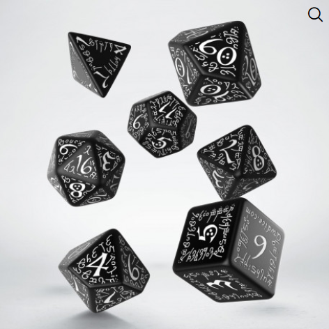 Elvish PRG Dice Set White & Black
