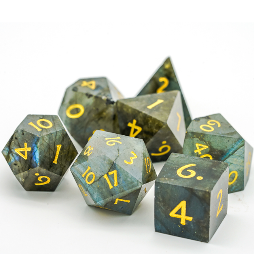 Labradorite Polyhedral Gemstone Dice Set
