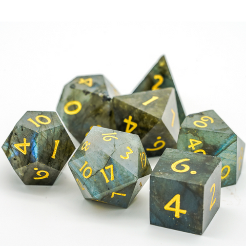 Labradorite Polyhedral Gemstone Dice Set