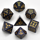 Goldstone Polyhedral Gemstone Dice Set
