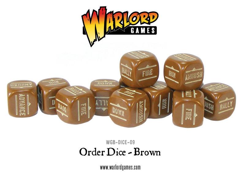 Bolt Action Orders Dice Brown