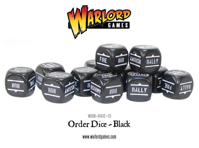 Bolt Action Orders Dice Black