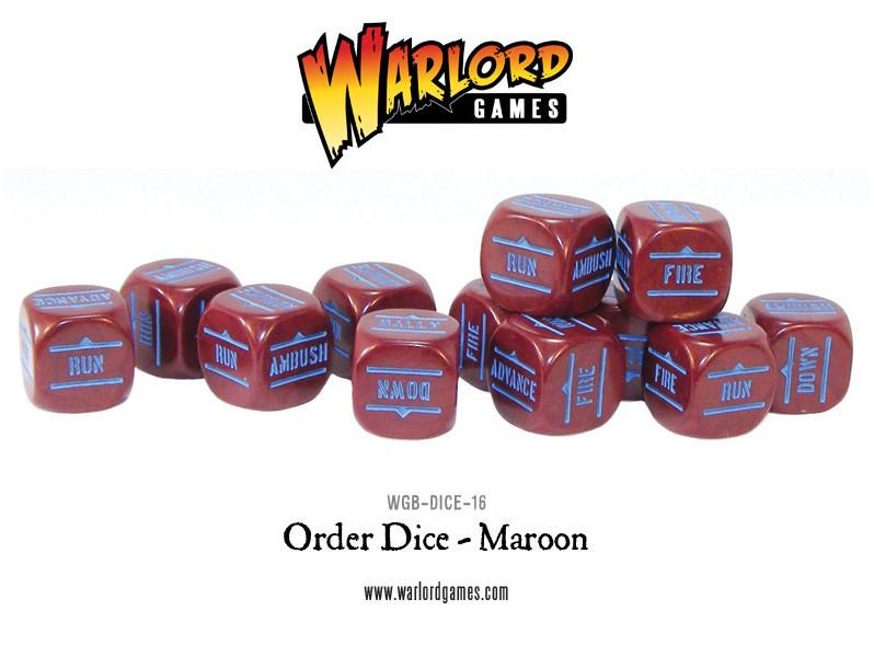 Bolt Action Orders Dice Maroon