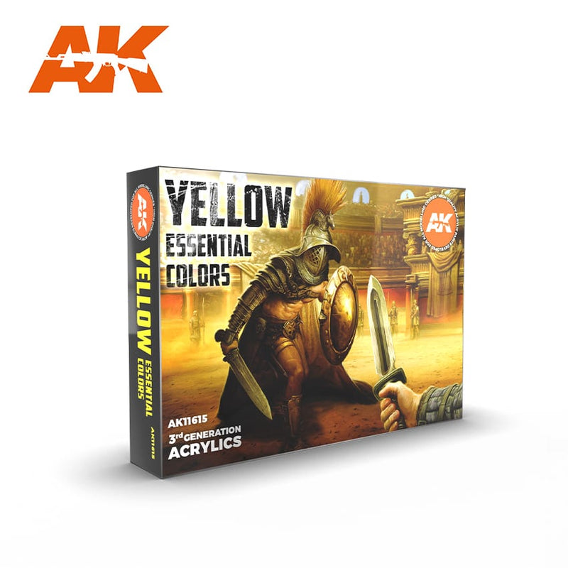 AK Acrylics Yellow Esstenials Colours