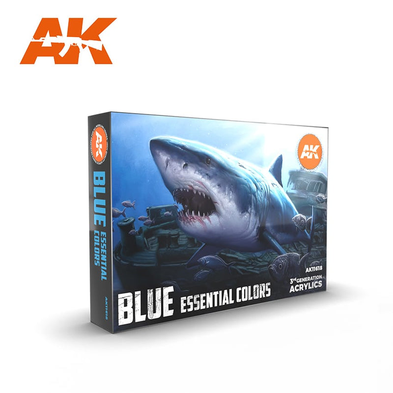 AK Acrylics Blue Essentials Colours