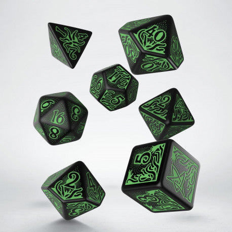 Call of Cthulhu Dice Black & Green Dice Set