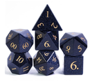Blue Goldstone Polyhedral Gemstone Dice Set